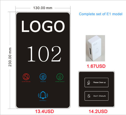 Customized Hotel Doorplate Switch with LED Display 5 Years Warranty and 258*86*7mm Size