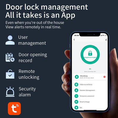 QLEUNG S959MAX Smart Door Lock with 3D Face Recognition Tuya Video Calling and 7.4V 5000mAh Battery for 40-110mm Doors