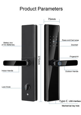 Qleung S819-2 Smart Door Lock with 6 Unlock Ways 8 Languages and 38-100mm Door Thickness