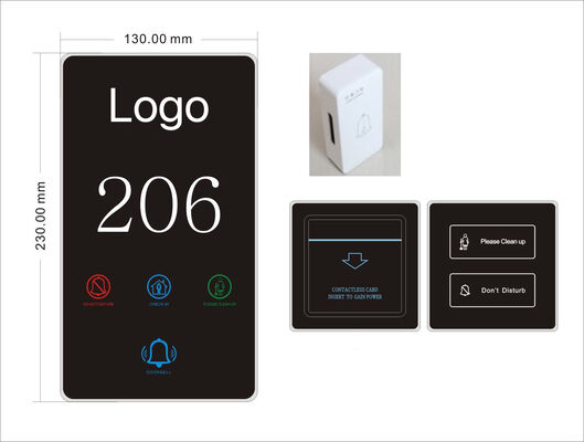 QL-E1 Hotel LED Door Signs Room Number Acrylic Customized Logo Text Touch Switch Hotel Doorplate With DND Switch