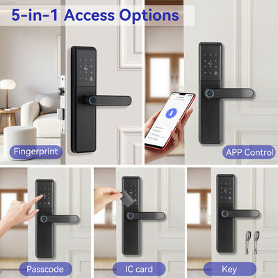 QLEUNG S851 Handle Fingerprint Tuya Smart Home Door Lock Tuya Door Lock Password Card Key Unlocking
