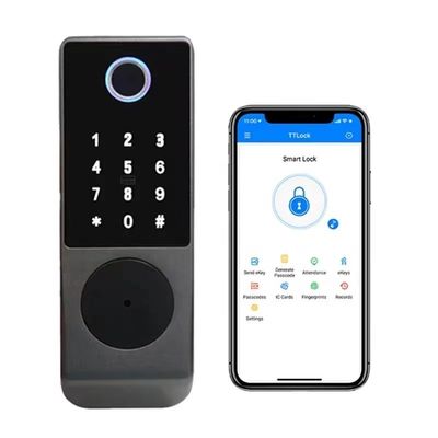 IP65 TTlock Bluetooth Kontrol Kunci Pintu Biometrik Sidik Jari