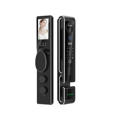 Black Face ID Door Lock Tuya Digital Door Lock Dengan Intercom