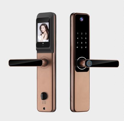 Kamera Keamanan Tinggi Smart Lock Hitam Perak Untuk Rumah Apartemen