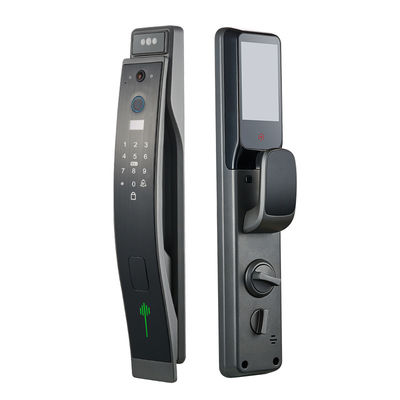 Grey Face Recognition Smart Door Lock Video Intercom Door Lock Aluminium Alloy