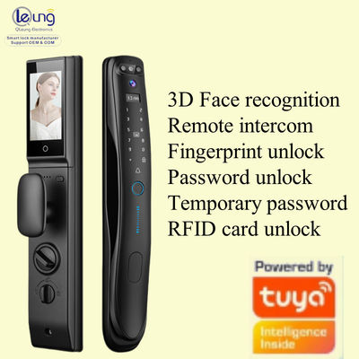 Qlleung S931MAX Otomatis 3D Face ID Video Intercom Sidik Jari Kartu Kunci Kode Tuya APP remote control Smart Door Lock