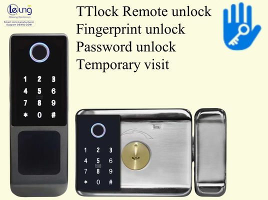 Qleung S812-4 Digital Waterproof Fingerprint Password Card Ttlock Aplikasi Remote Buka Kunci Pintu Rumah Cerdas