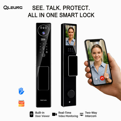 Pengakuan Wajah 3D Tuya APP Kamera Interkom Biometrik Sidik Jari Kunci Cerdas Untuk Rumah