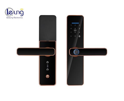 Kuningan Merah S811 Qleung Smart Home Door Lock dengan Teknologi Tuya Semi-otomatis