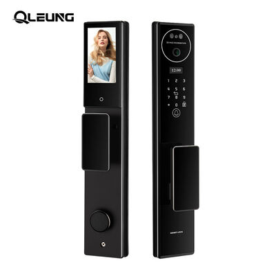 Qleung S555 Kunci Cerdas Otomatis Penuh Panggilan Video Aktif Melalui Aplikasi Tuya Kunci Pintu Rumah Pintar