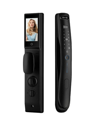 Pengakuan wajah 3D Sidik jari Kunci sidik jari Tuya Aktif Video Calling Kata sandi Kartu IC Wifi Smart Door Lock
