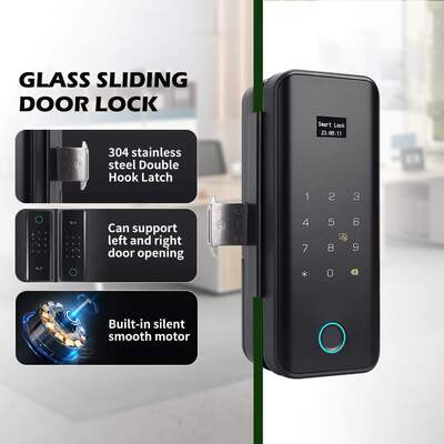Kunci Pintu Digital Pintar Biometrik Sidik Jari Face ID Aplikasi Tuya Smart dengan Akses Kata Sandi dan Kartu